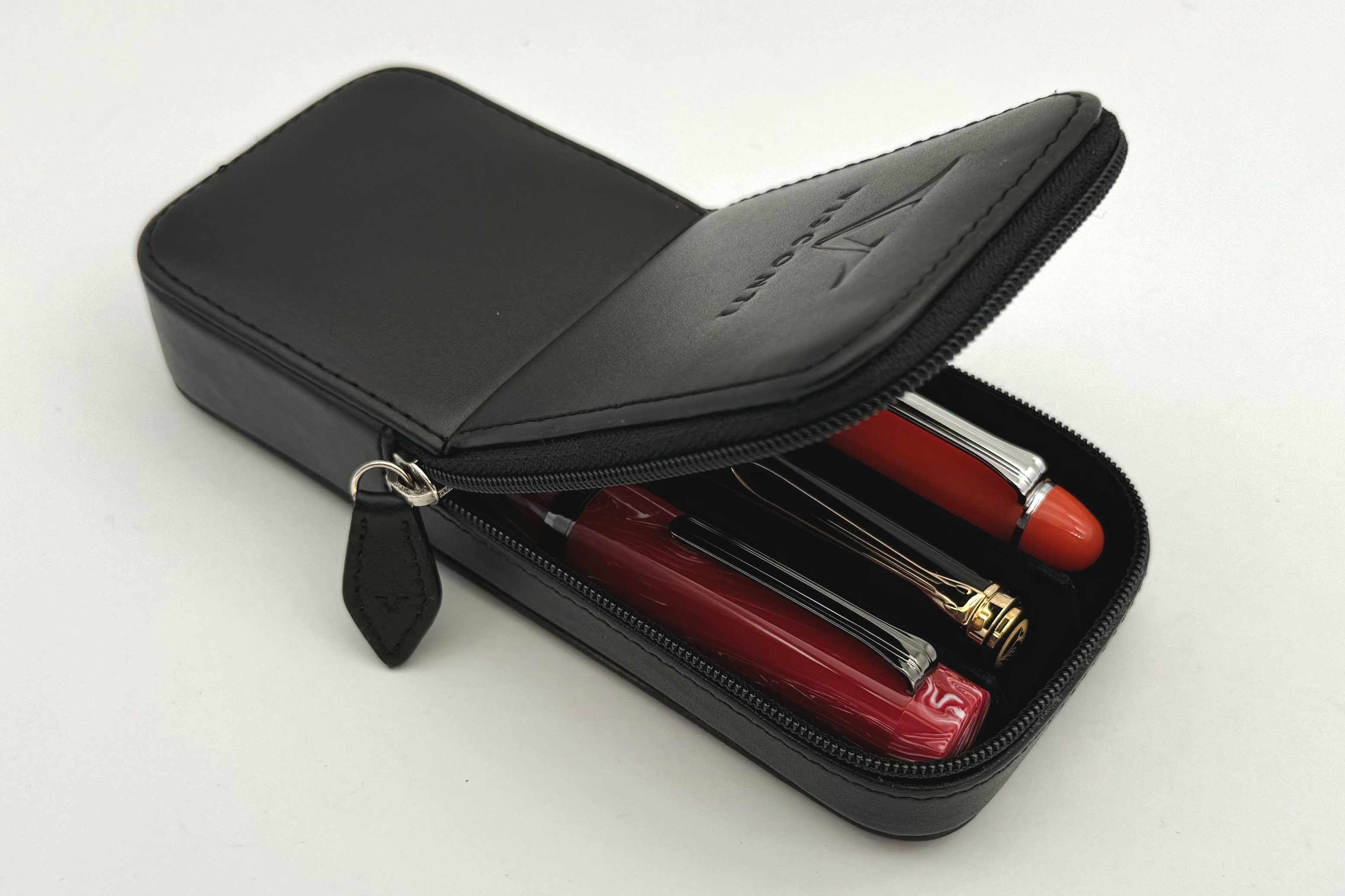 ViscontiBlackLeather3PenHolder_1